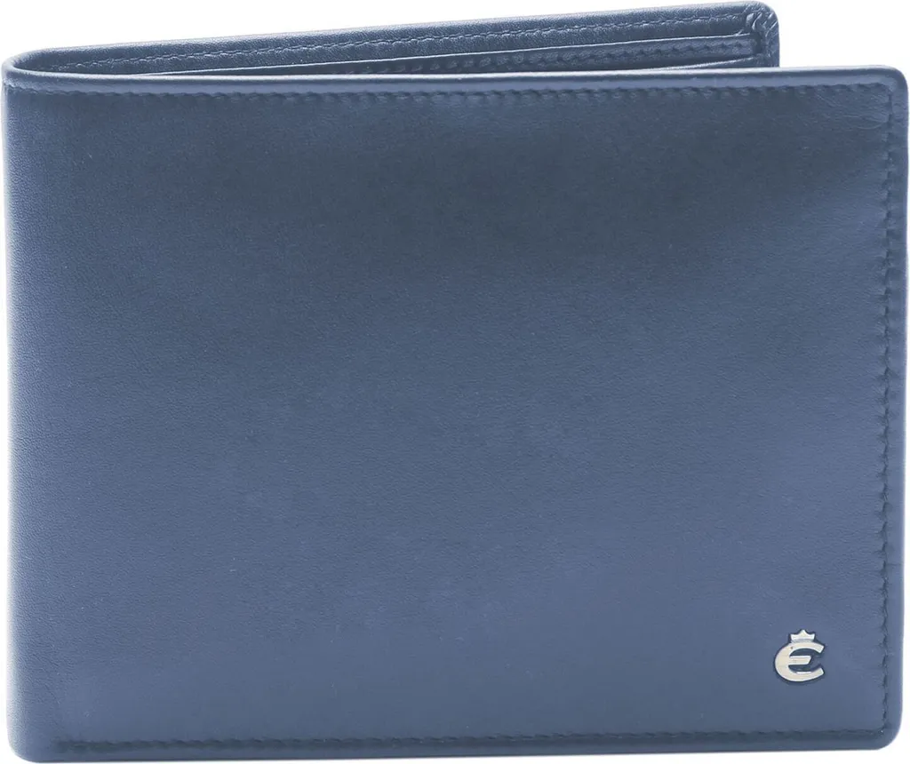 Esquire Harry RFID Wallet Quer Blue : Portefeuille en Cuir de Qualité