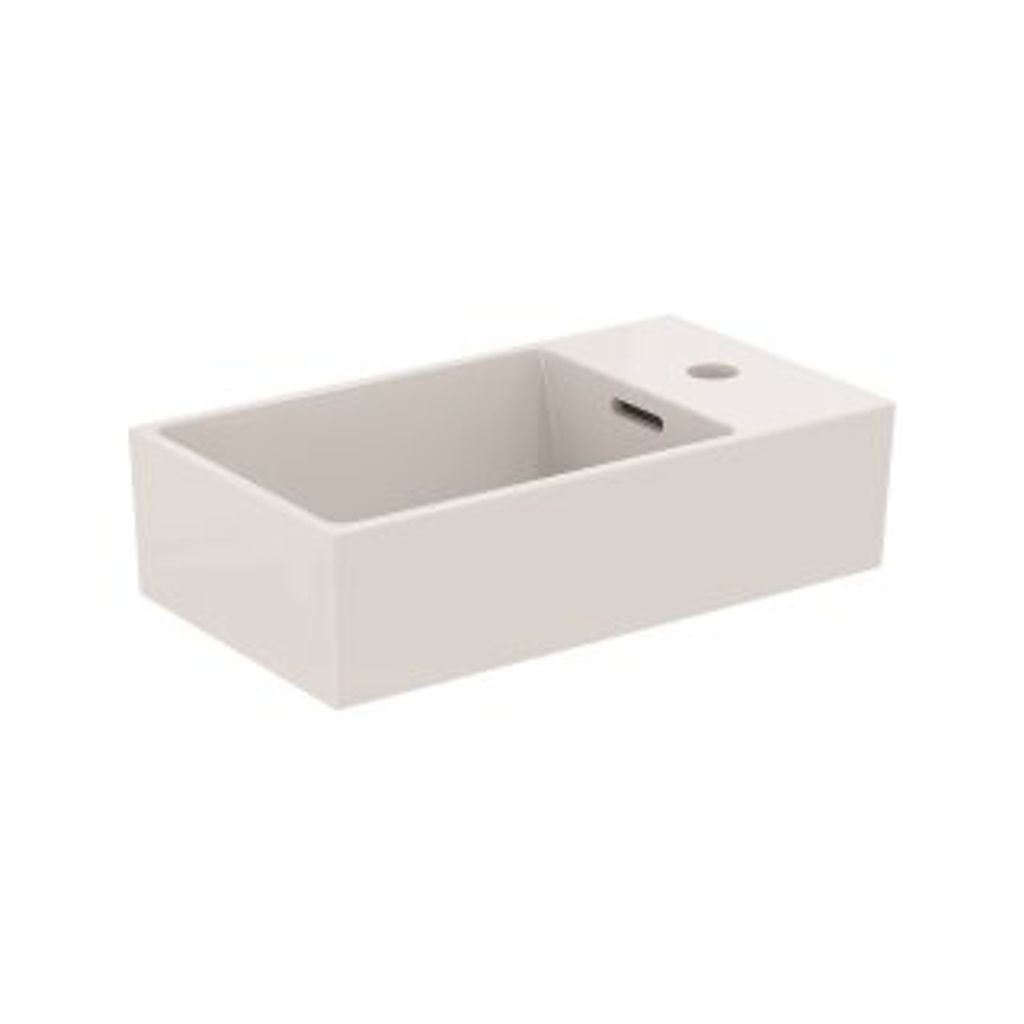 Handwaschbecken EXTRA Abl. re 1 HL 450x250x150mm weiß I+ weiß mit IdealPlus 1 Hahnloch, mit Überlauf
