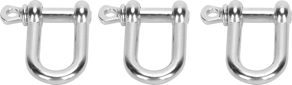 3 Stück U-förmige Schäkel aus Zinklegierung, D-Ring-Schloss, Schleife für Paracord-Armband, flacher Kopf