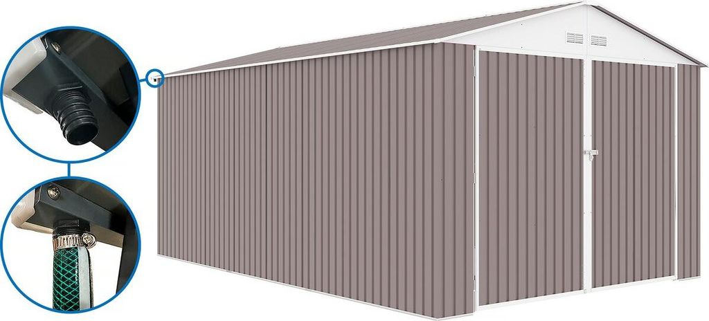Metallgarage "Nevada" - 15,36 m² mit Dachrinne Produktbild 