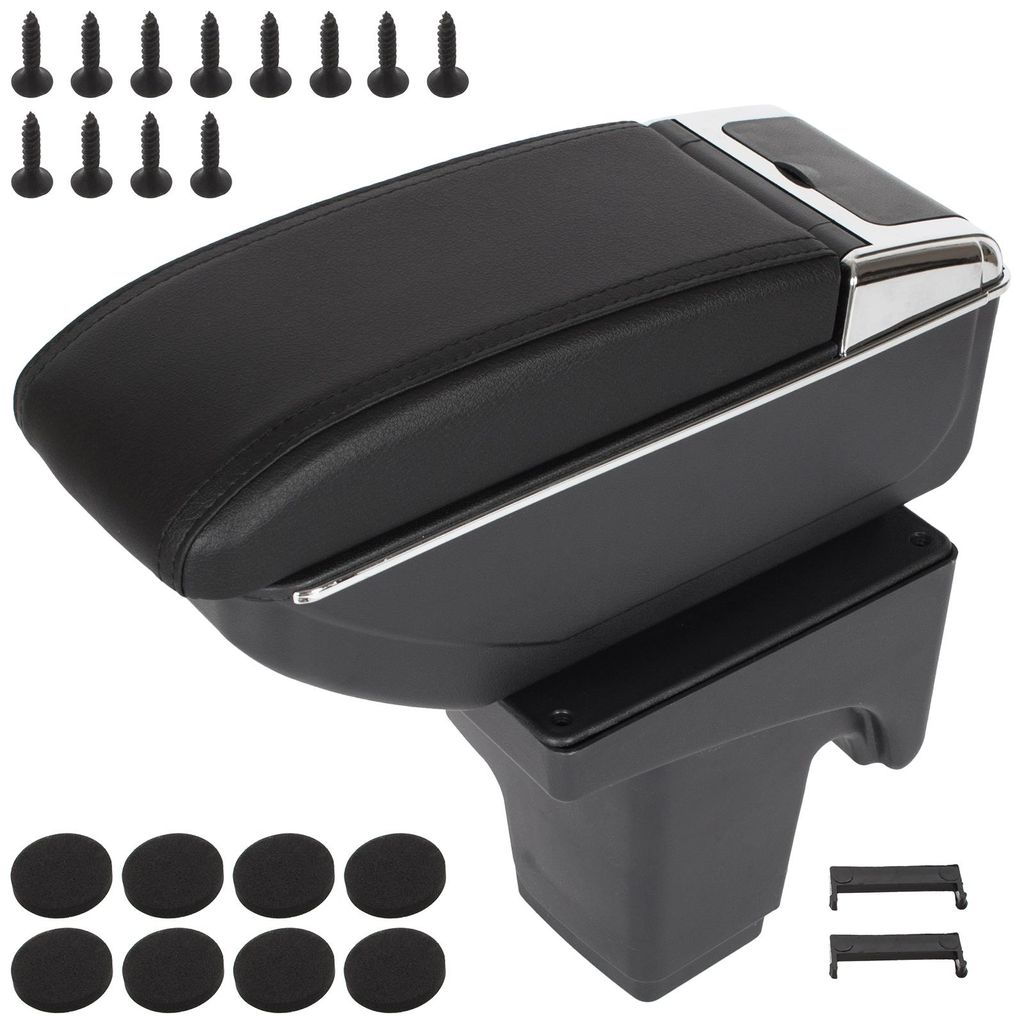 Ford Focus MK3 10-14 Armlehne mit Ablagefach, SCHWARZES + Montagesatz