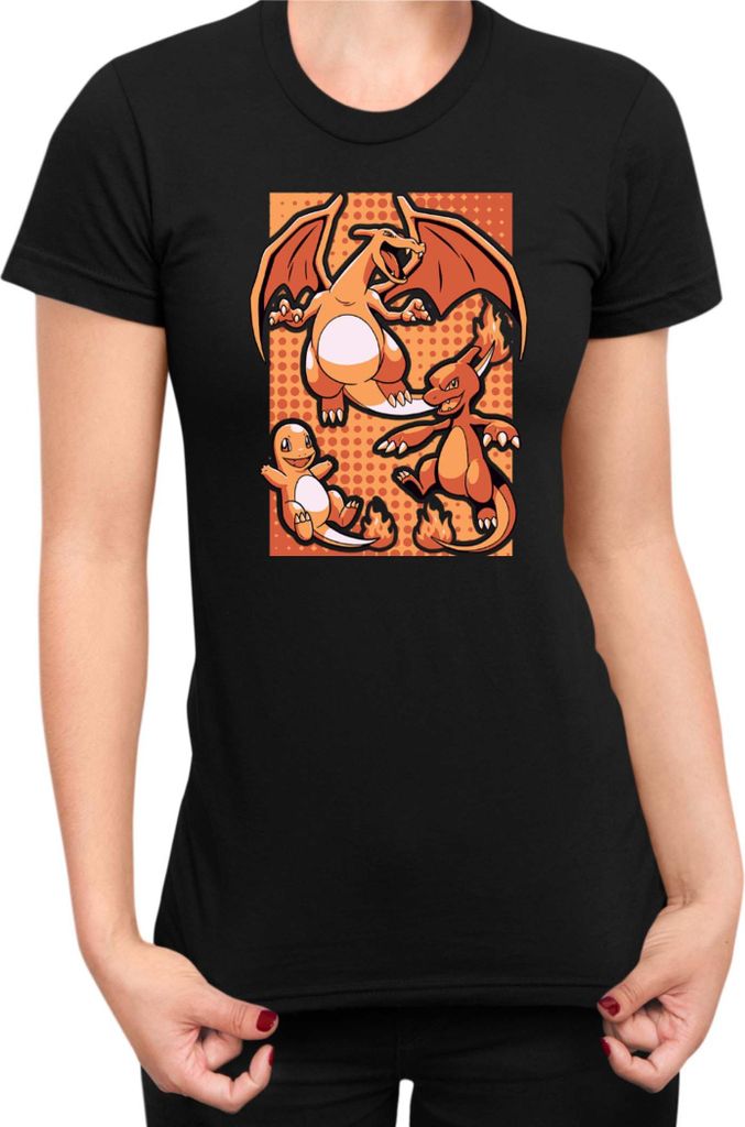 Damen T-Shirt Japan Manga Anime Comics Pokemon 020, Lady L / Schwarz