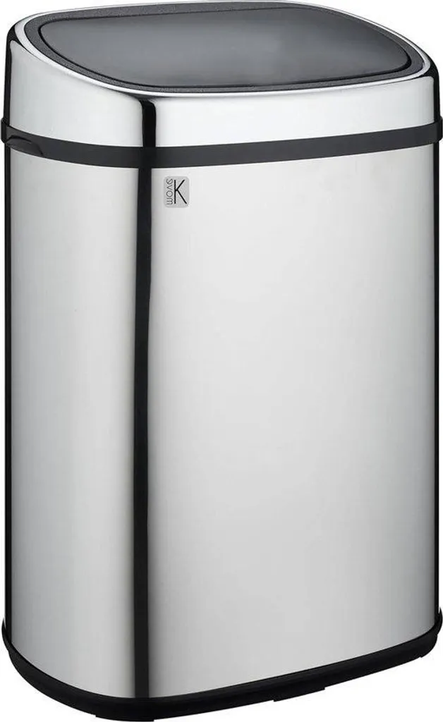 Poubelle inox 50L anti-traces avec ouverture facile d'une pression