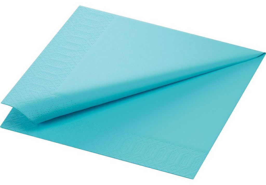 Duni Zelltuch-Servietten 40 x 40 cm 3 lagig 1/4 Falz mint blue, 250 Stück