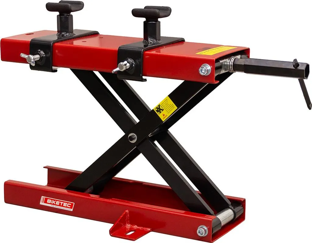 Sollevatore a Forbice BIKETEC PRO 500KG - Cavalletto Moto Rosso
