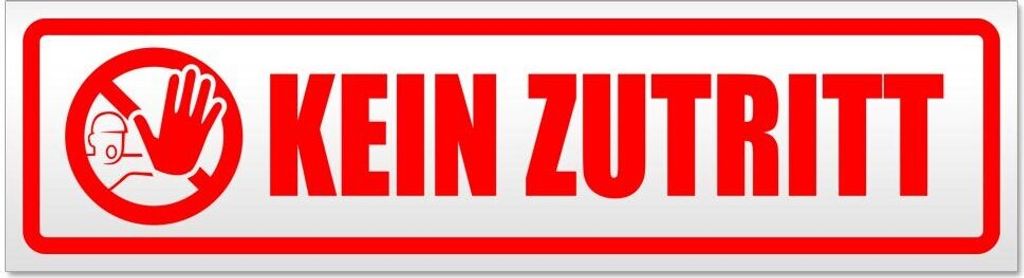 Kiwistar Kein Zutritt Piktogramm Magnetschild Schild magnetisch - 60cm Rot - Magnetfolie für Auto PKW Kfz