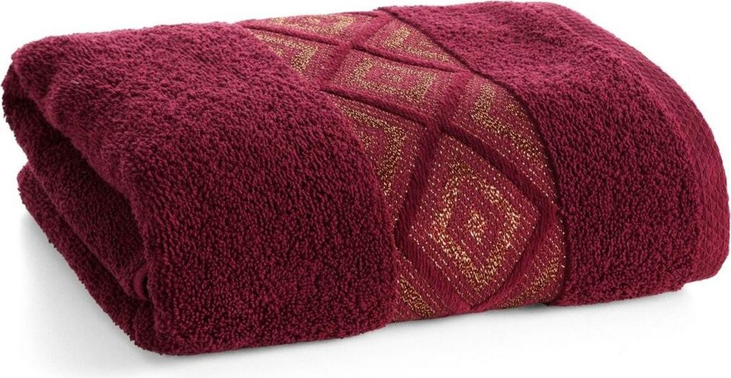 EUROFIRANY | Badetuch - Handtuch - 70 x 140 cm - rot - mit glänzendem Faden - Baumwolle