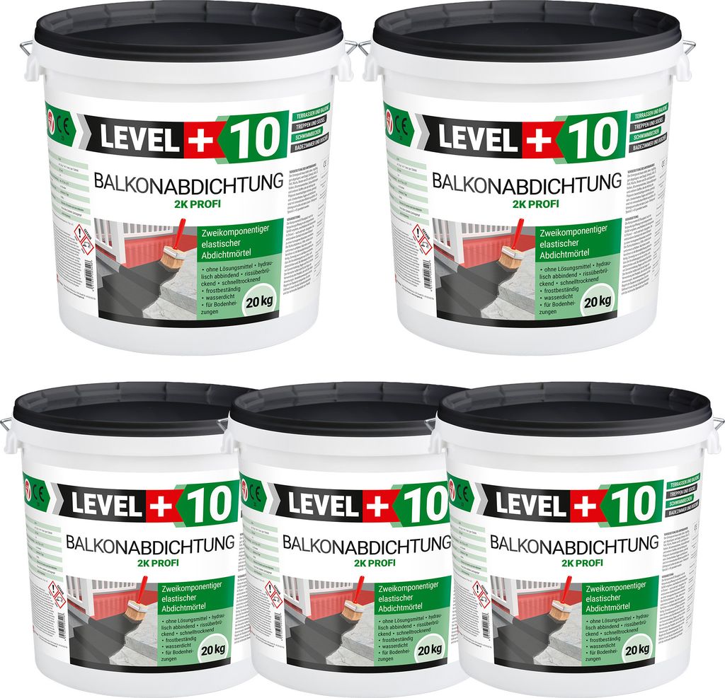 Balkonabdichtung 2K, 100 kg, Terrasse, Balkone, Keller, Dusche, Bad, Schwimmbäd, Dichtschlämme, Abdichtung RM10