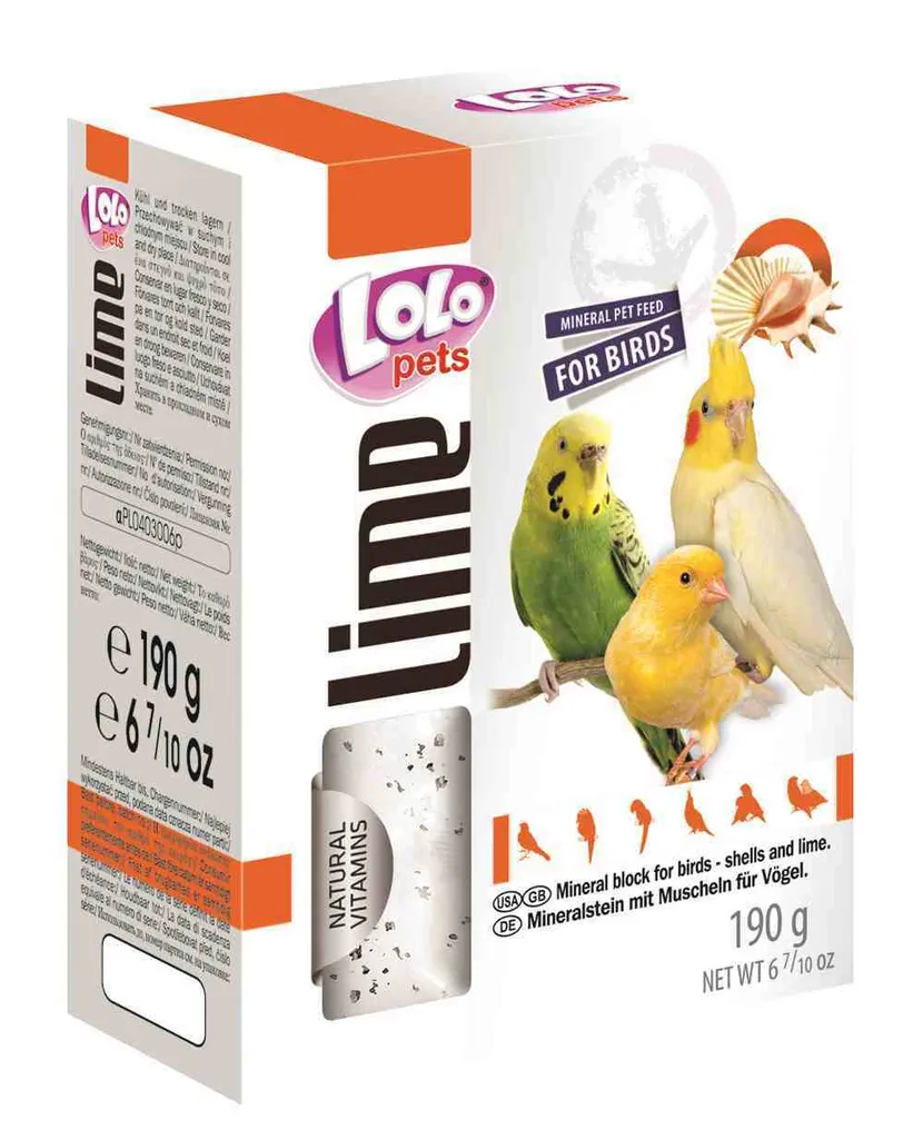 LOLO PETS LIME XXL 190g: Calce con Gusci d'Ostrica per Pappagalli