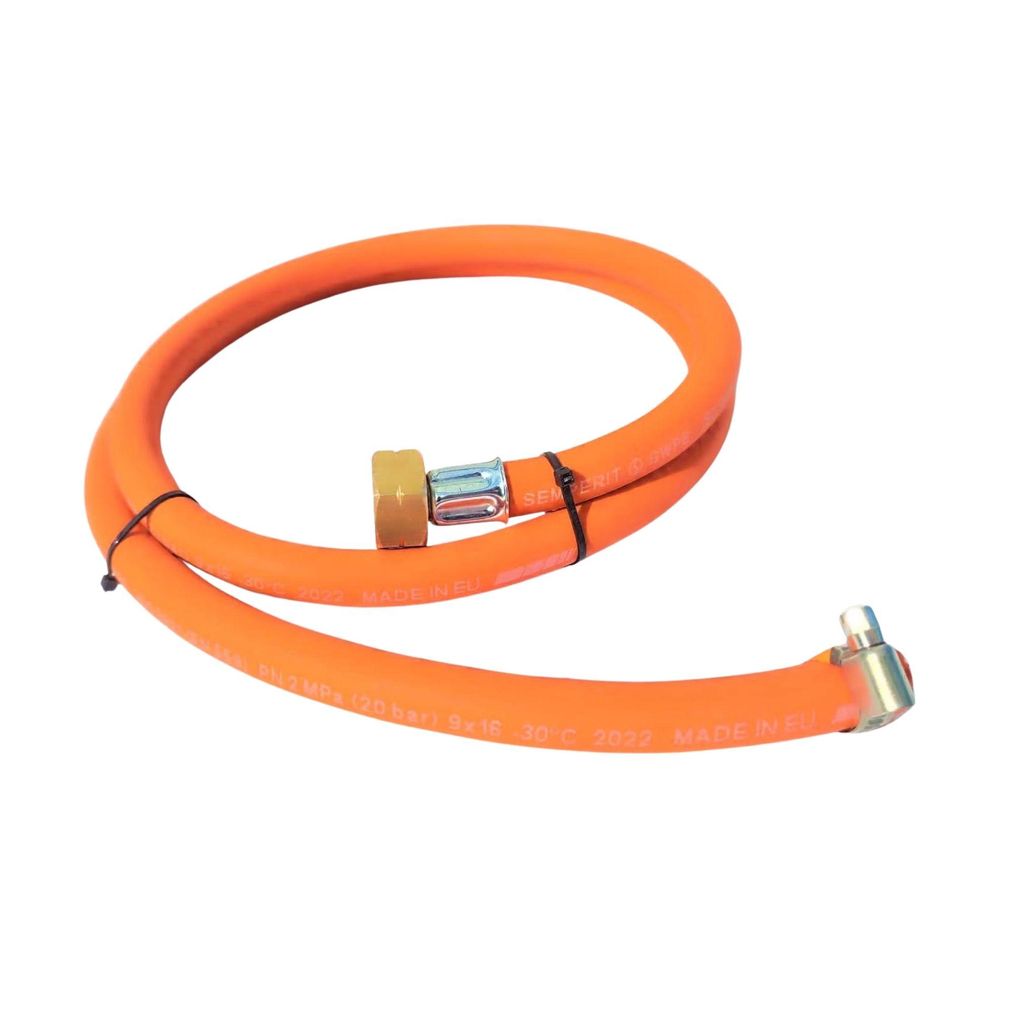 Zatechs Propan-Butan Gasschlauch 0.5m 20 bar Ø9.0mm 21.8 mm Linksgewinde x offenes Ende inkl. Schelle Gasflasche 11kg Gasgrill Heizung