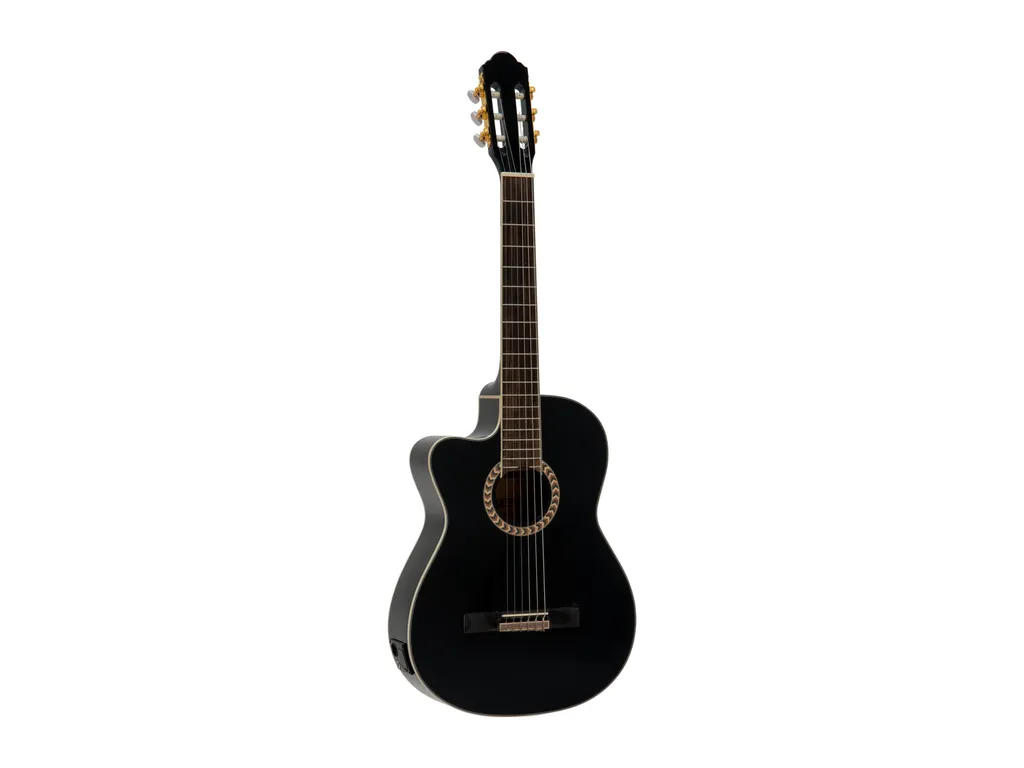DIMAVERY CN-600L Guitare classique noire 4/4 : finies les douleurs aux doigts