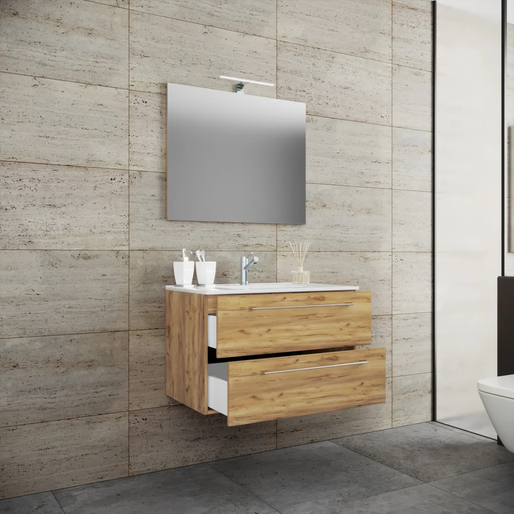 Solution Rangement Salle de Bain: Ensemble Meuble Vasque VCM Badinos