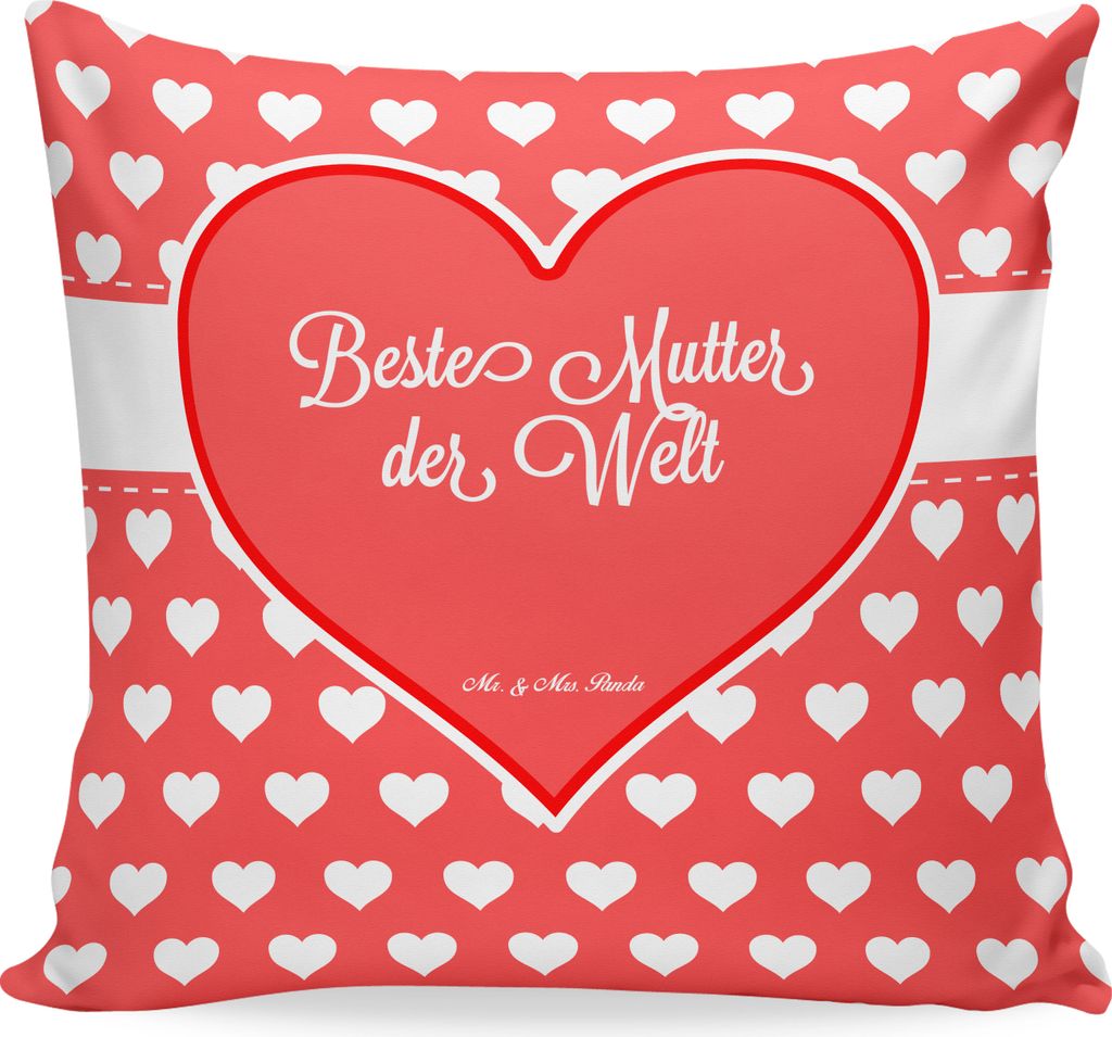 Mr. & Mrs. Panda kissen für sofa Mutter - Geschenk, Tochter, kuschelkissen 40x40, Mutti, Sohn, Sofakissen, Dankeschön, Danke, Kuschel, Deko