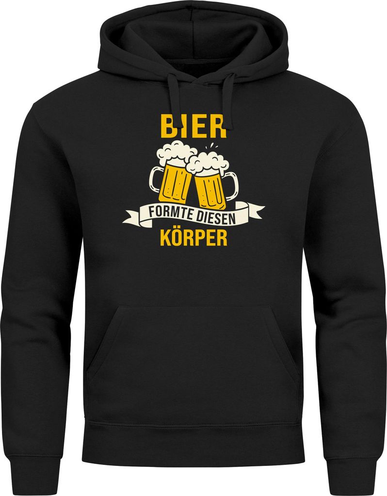 Hoodie Herren für das – Bier formte diesen Körper – Ersatz Tracht Pullover Volksfest Bierfest Outfit Spruch Lustig Moonworks