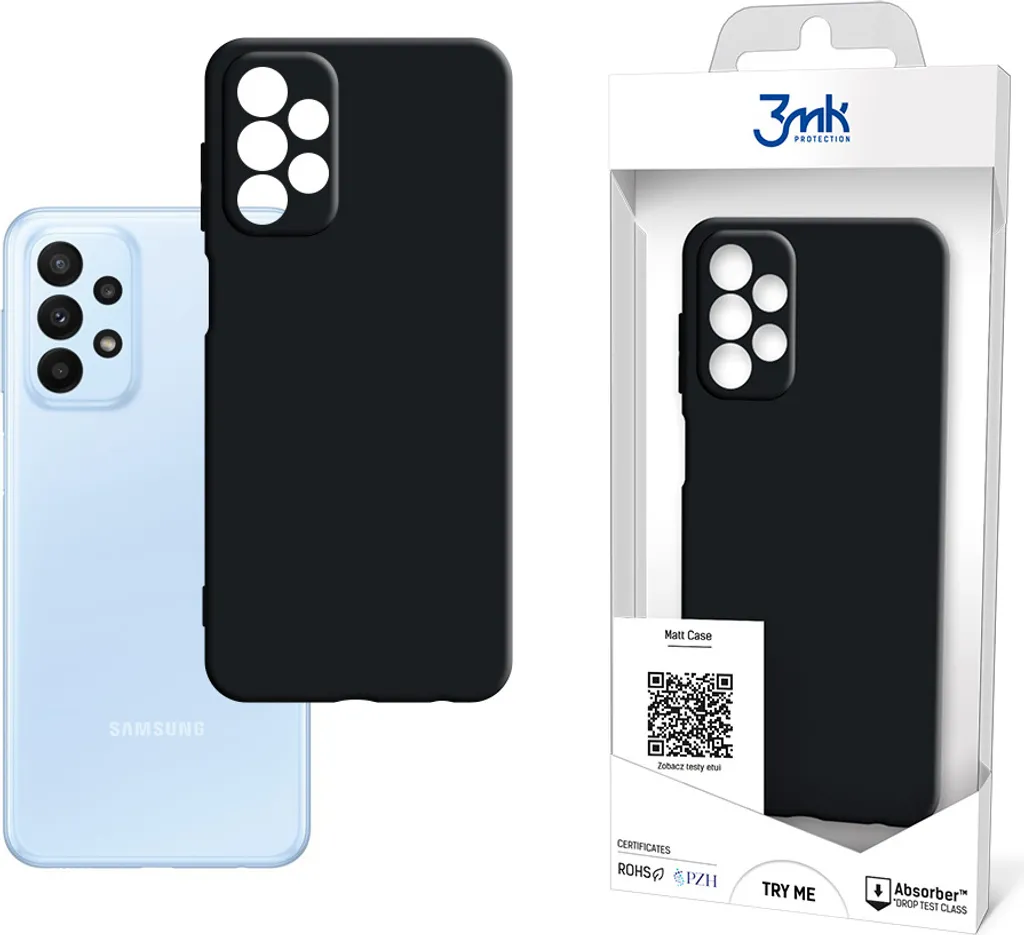Custodia Samsung A23 Nera Opaca - 3mk Matt Case Elegance