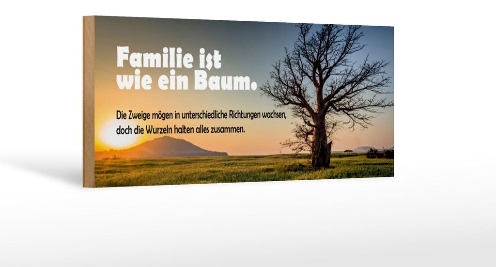 Holzschild Spruch 27x10cm Familie ist wie Baum die Zweige