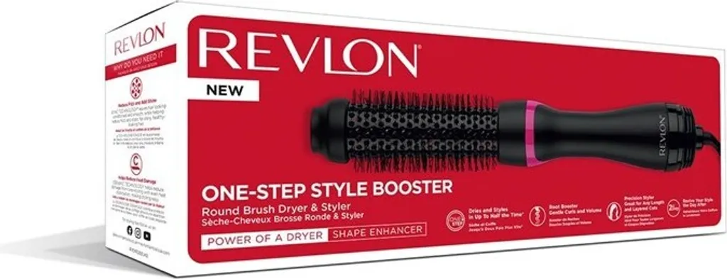 Brosse à Air Chaud Revlon One-Step Style Booster Idéale Cheveux Mi-Longs