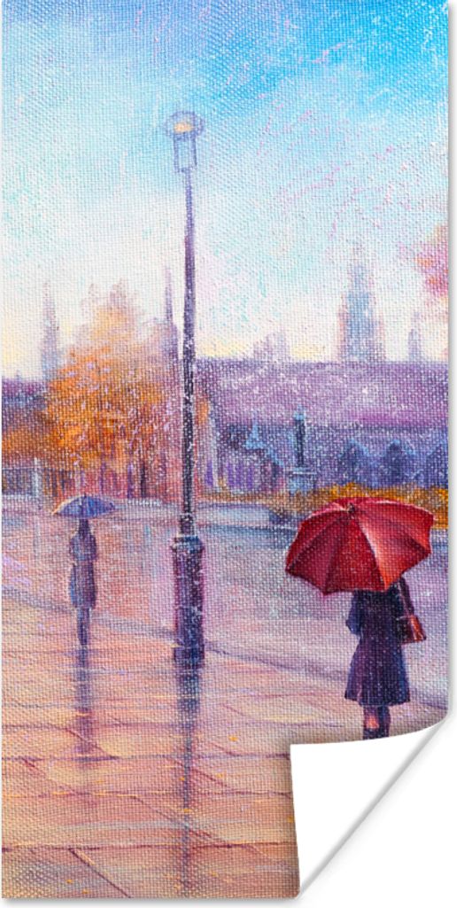 MuchoWow Poster Malerei - Ölgemälde - London - Telefon 75x150 cm - Dekoration für die Wände