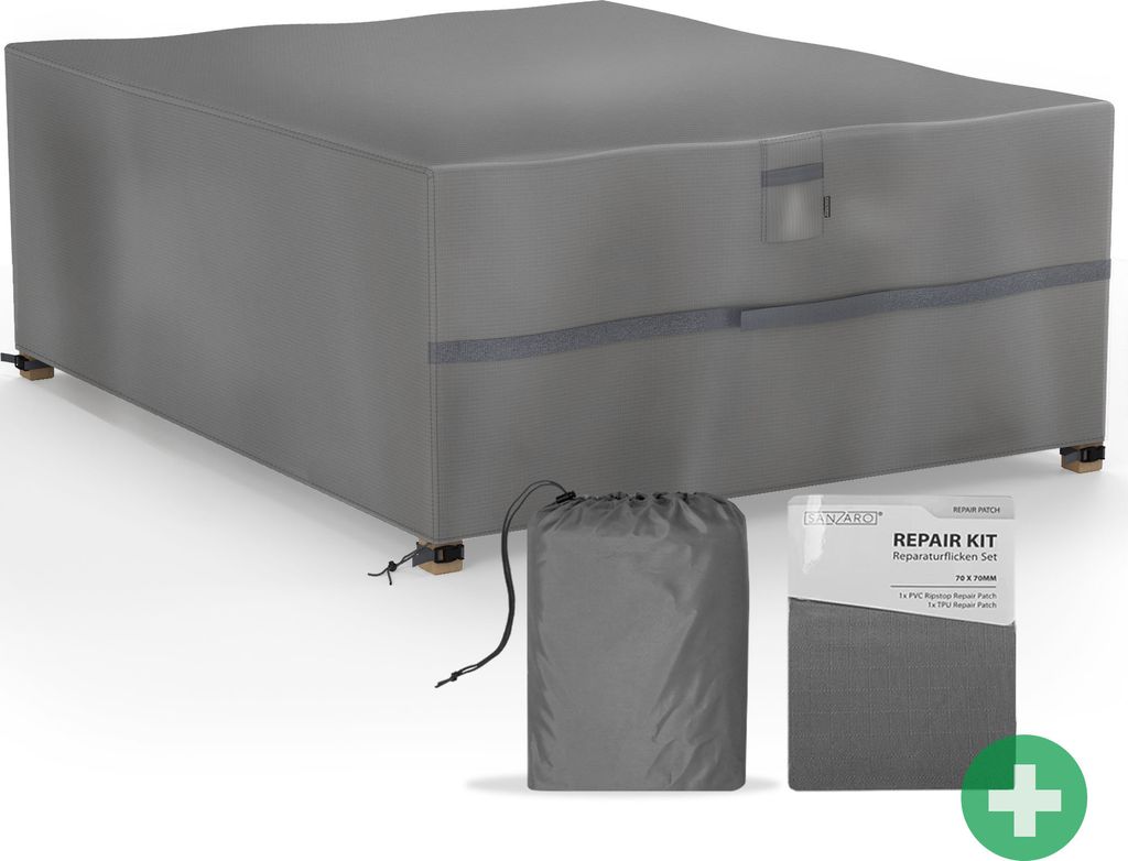 SANZARO Gartenmöbel Abdeckung für Loungemöbel Sofas Winterfest | RipStop-Technologie | 600D Oxford Gewebe| Reißfest und UV-Beständig | 200x160...