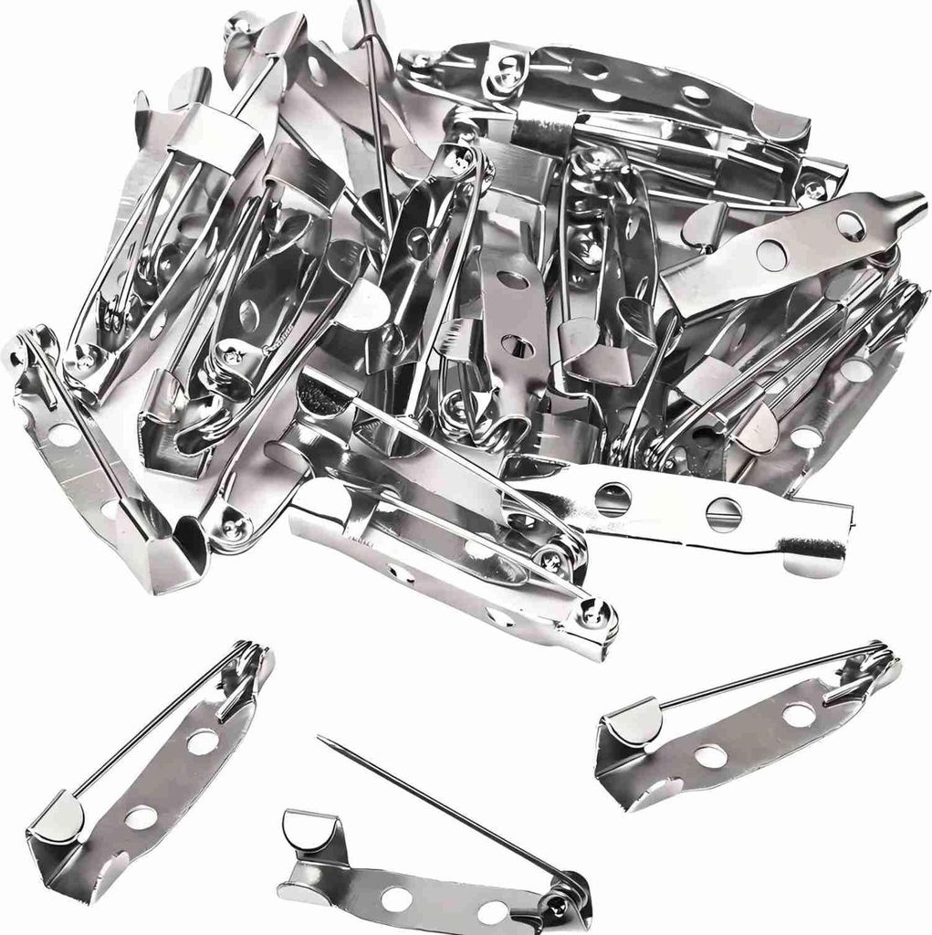 200 Stück Anstecknadeln Safety Pin, Weißgold 2cm Produktbild 