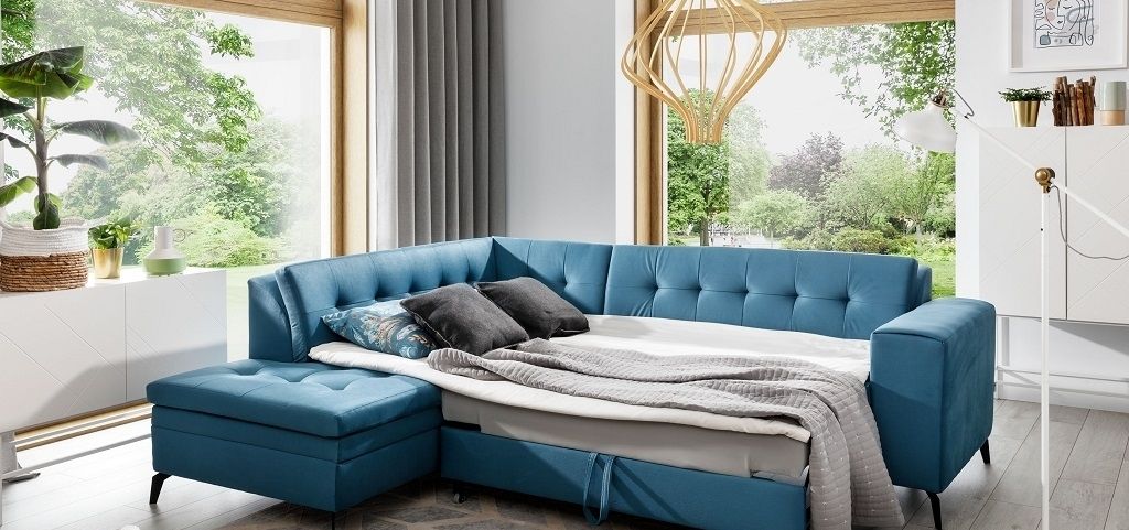 Elegantes Ecksofa LANVIN aus Samtstoff