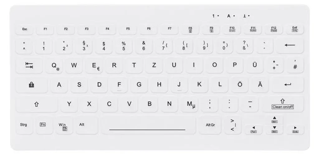 Clavier Contour AK-C4112F-U1-W/GE Hygiène Ultra-plat Blanc AZERTY
