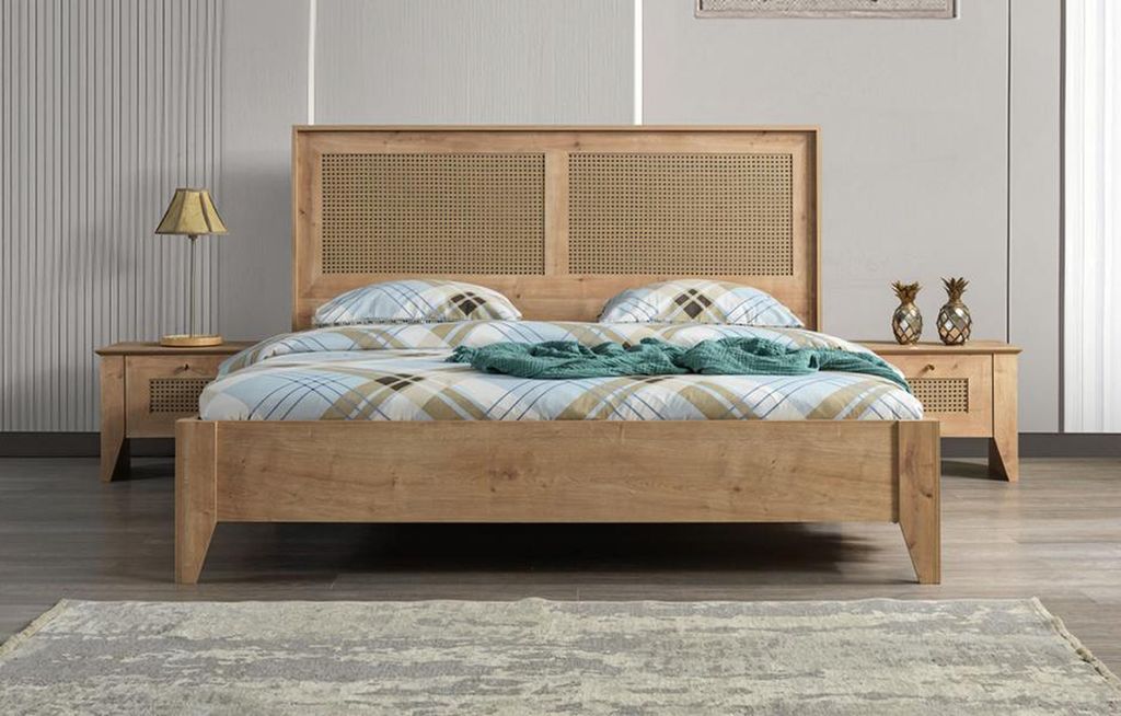 Schlafzimmermöbel Schlafzimmer Schlafzimmereinrichtung Bett Nachttische 3tlg