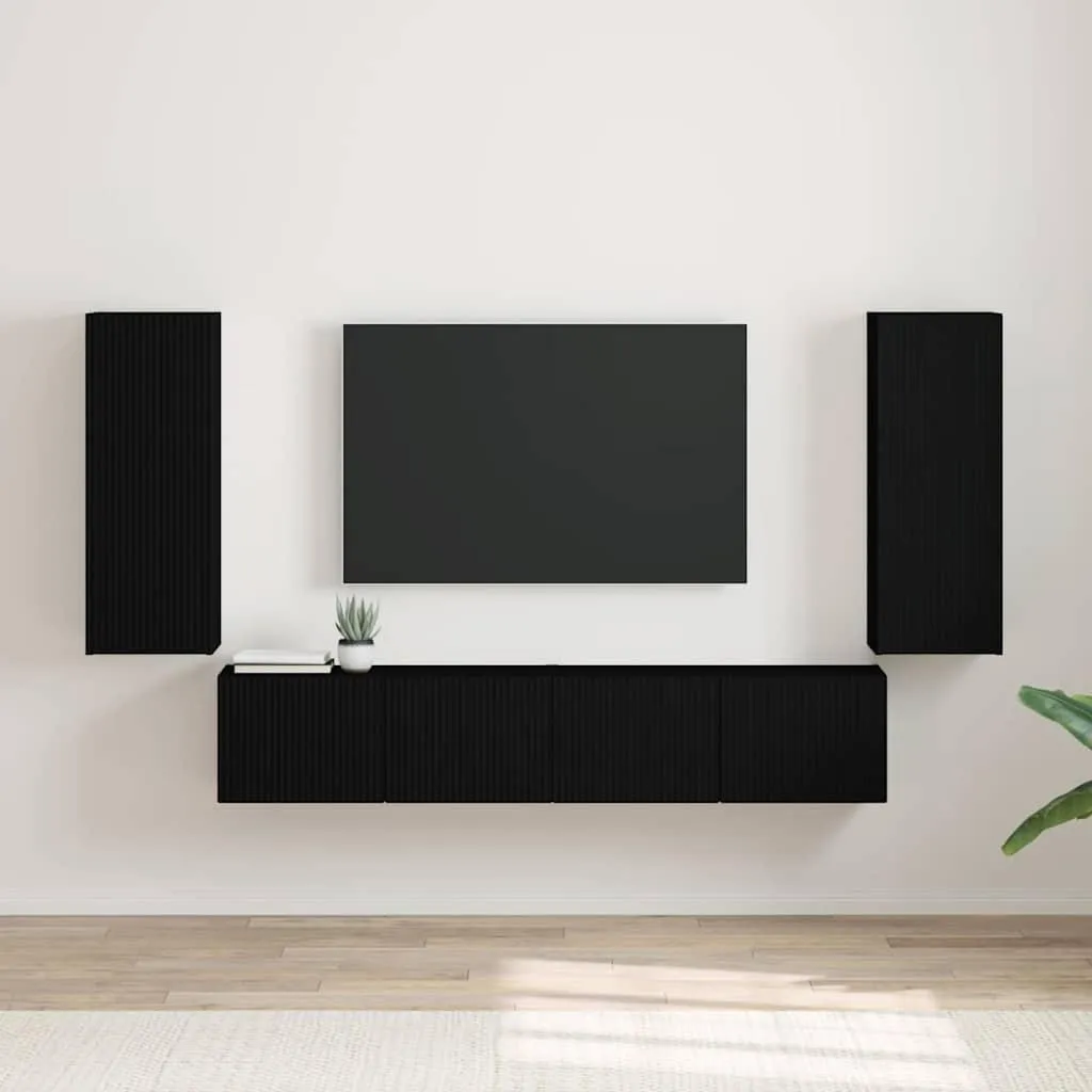 Maison Exclusive Mobile TV Nero 2 pz - Set Soggiorno Moderno 80x30 cm