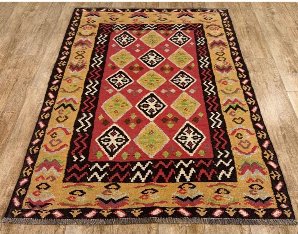 Teppich KELIM ORIGINAL | Farbe: Multi; Größe: 127x177 cm | strapazierfähig und leicht zu reinigen | Wohnzimmer | Schlafzimmer