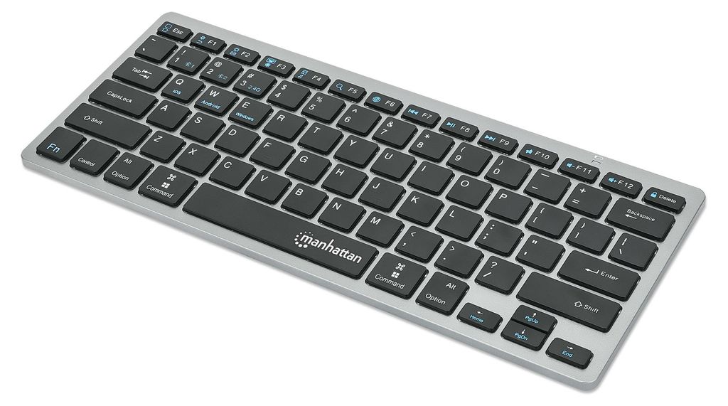 MANHATTAN Slim Funktastatur anthrazit Bluetooth 3.0/2.4GHz Produktbild 