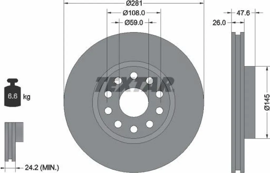 Disque de frein anti-vibration pour Alfa 166 - Remplace OE 46449390