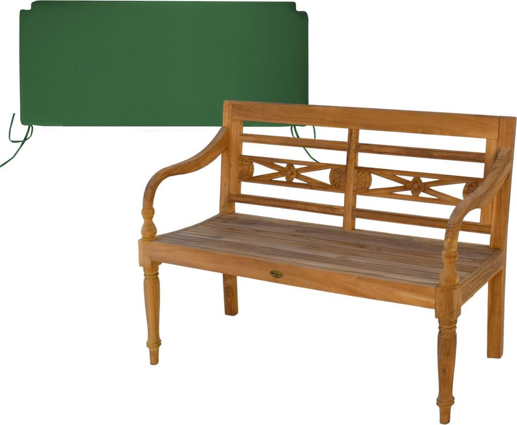 Gartenbank Aoste Teak Massivholz 120 cm Grün