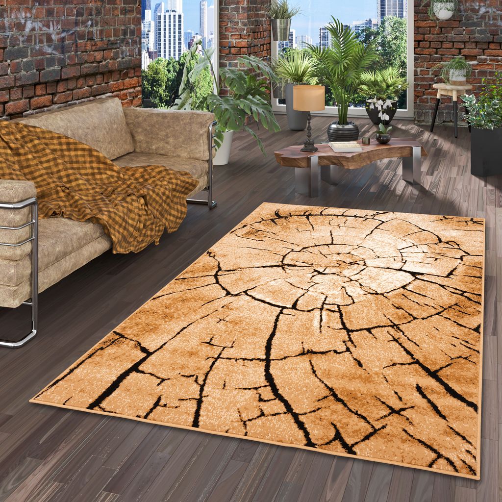 Modern Designer Teppich Velours Samba, Größe:120x170 cm, Design:Beige Nature