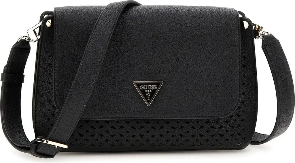 Sac Bandoulière Guess Meridian Girlfriend Noir Idéal Travail et Sortie