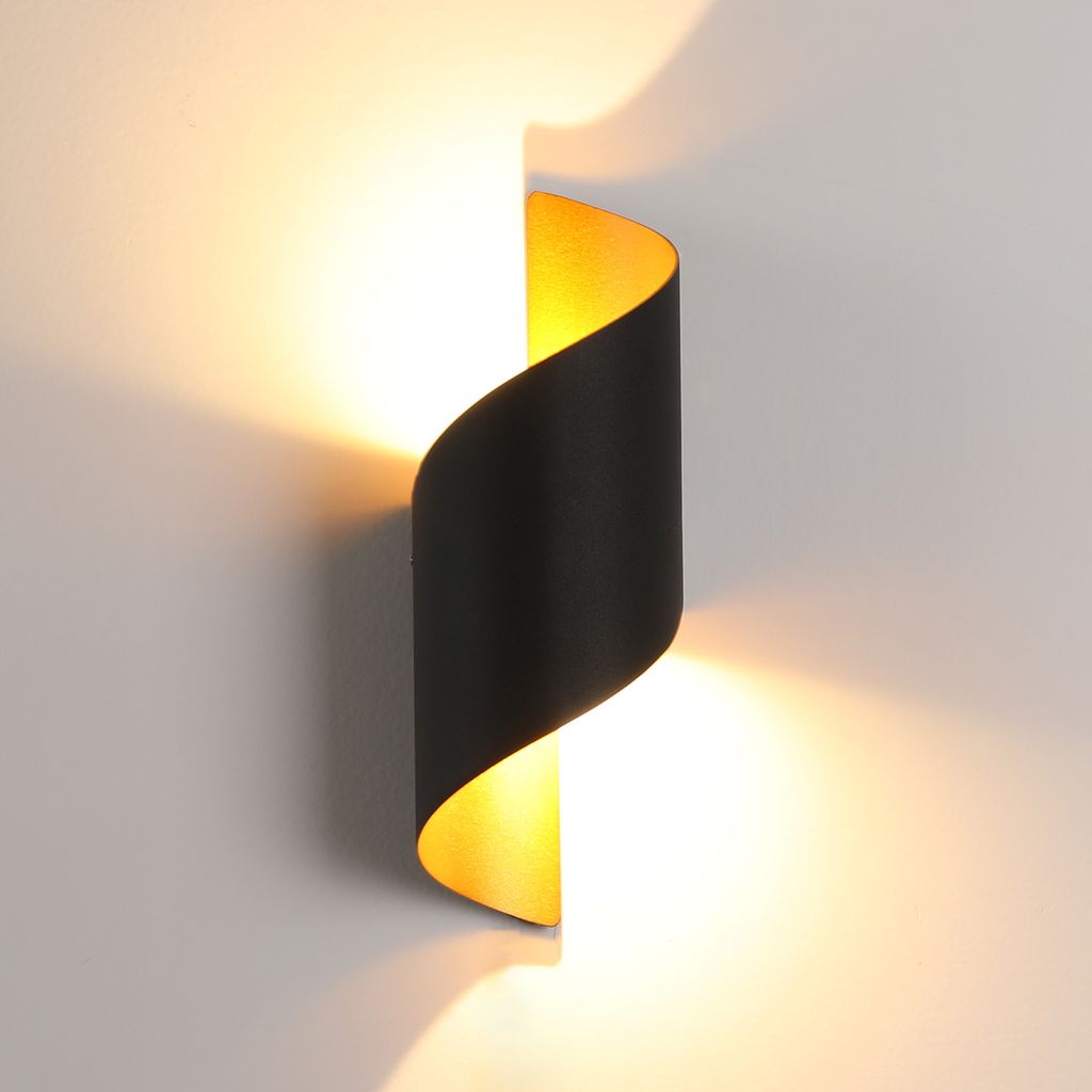 Oyajia 10W LED Wandleuchte, Spiralförmige Wandleuchte, Auf und ab Lichtstrahl, Warmweiß, IP65 Wasserdicht Außenwandleuchte, für Wohnzimmer Flur Garden