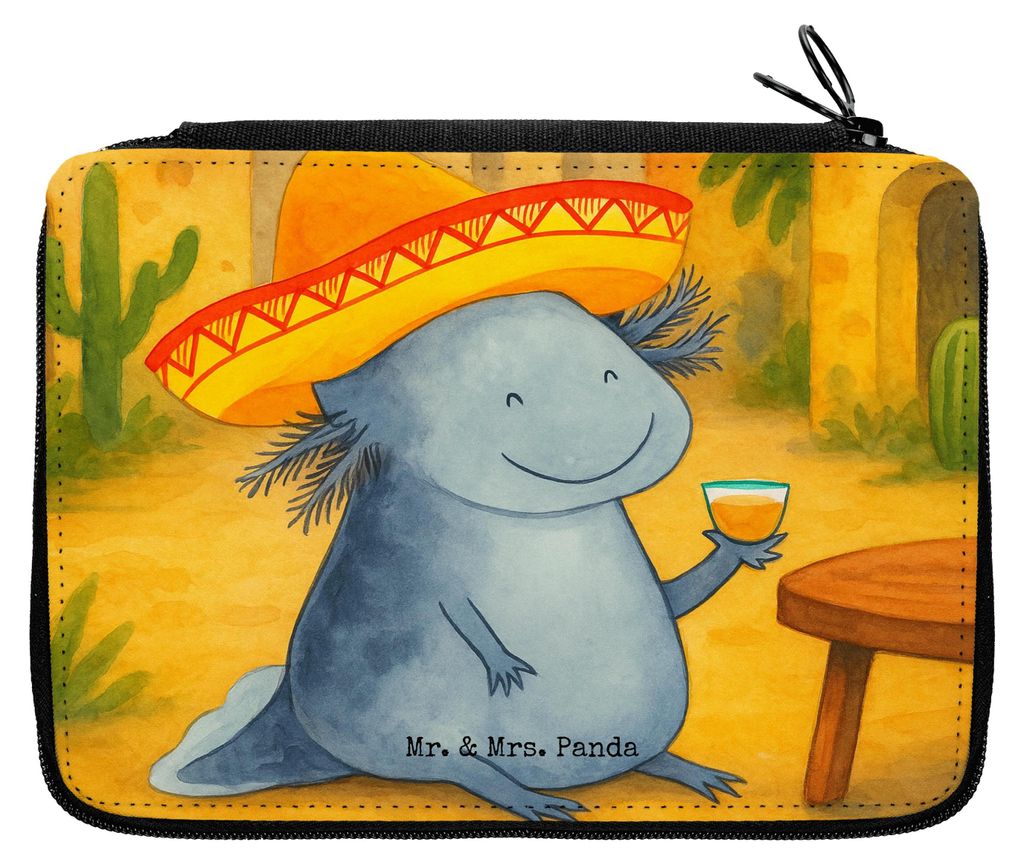 Mr. & Mrs. Panda Federmappe Axolotl Tequila Design - Weiß - Geschenk, trinken, Malmappe, Federtasche, Party, Schlampermäppchen, Bleistiftetui, Et...