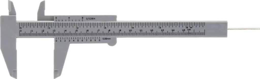 150 mm hochpräziser Kunststoff-Doppellineal-Messschieber 0,5 mm (Grau)
