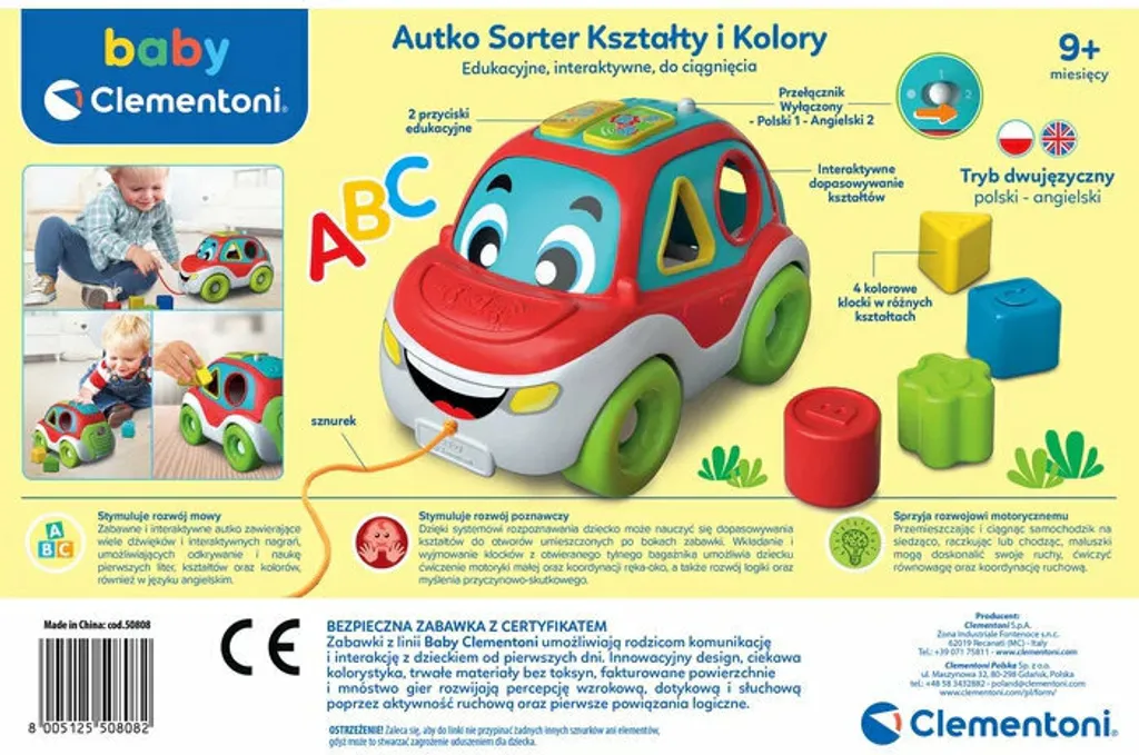 Coffret Éveil Bébé Voiture de Tri de Formes et Couleurs Clementoni - 7