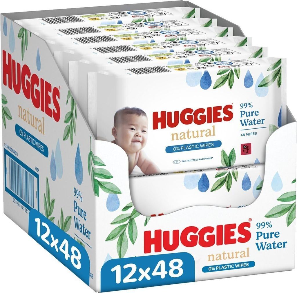 Huggies Natural Pure Water Feuchttücher Tücher Baby Wipes Produktbild 