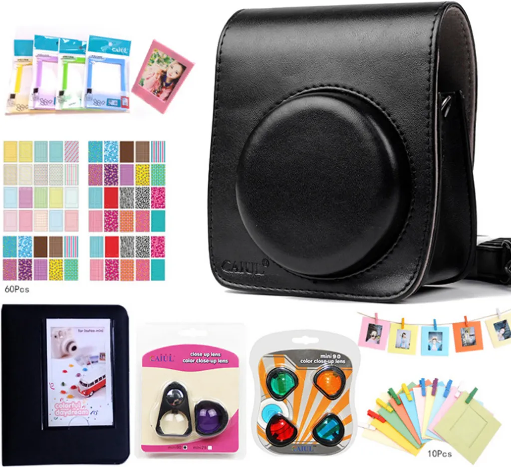 Kit Accessoires 8-en-1 pour Fujifilm Instax Mini 90 avec Album Noir