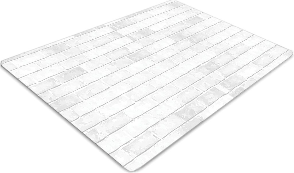 Stuhlunterlage Bürostuhlunterlage 120 cm x 90 cm Bodenmatte Bürostuhlunterlage - Weißer Ziegelstein