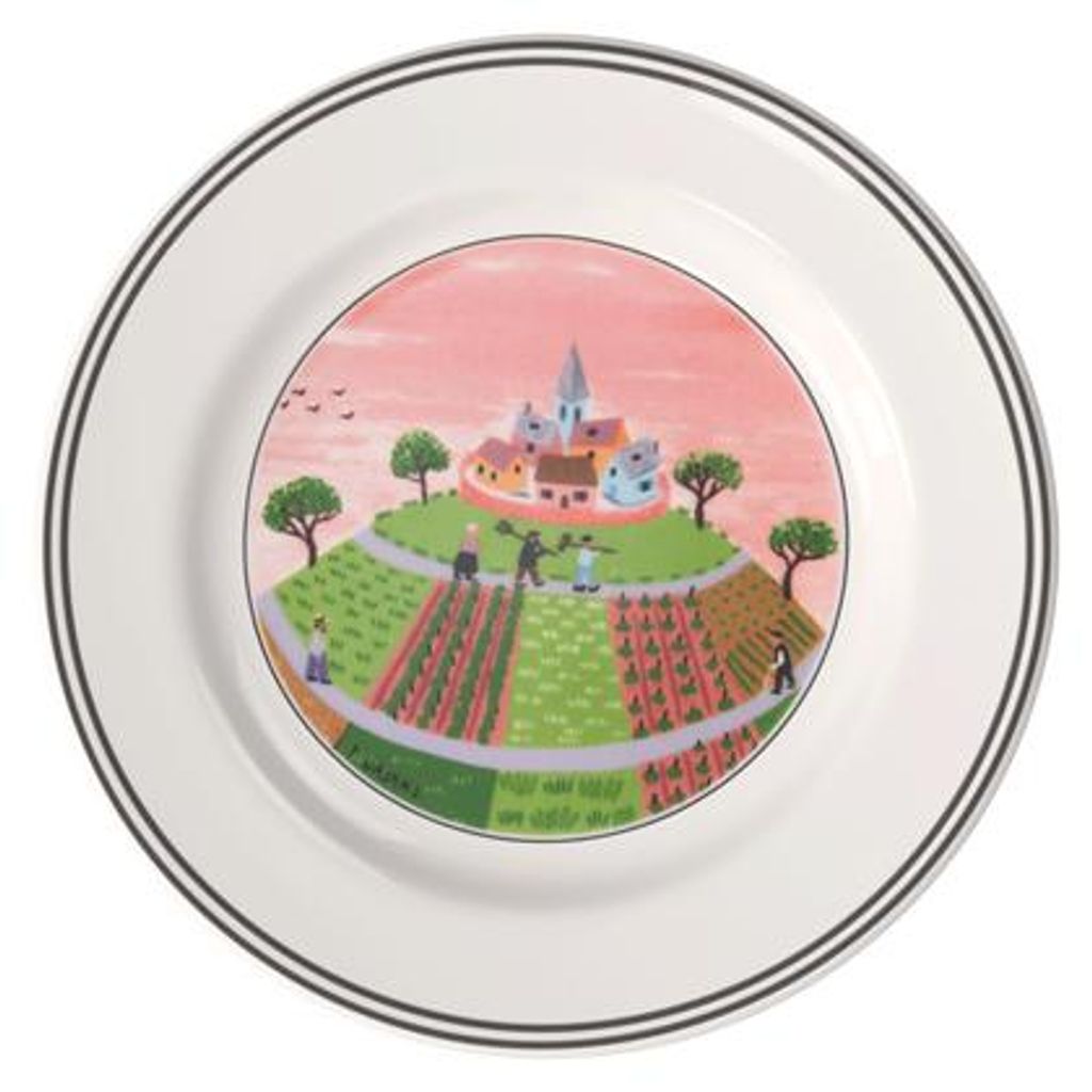 Diseño "Naif". Plato para pan con forma de pueblo. 170 mm. Imagen del producto 