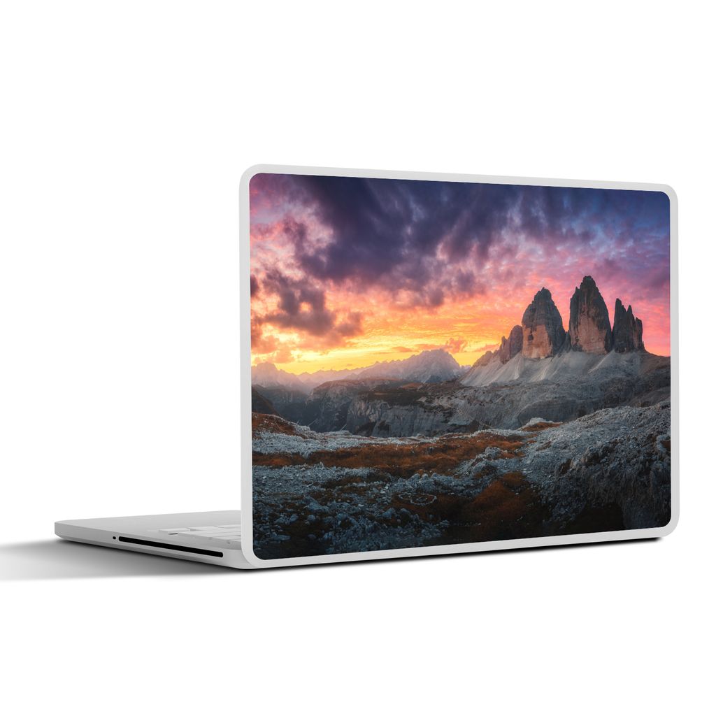 MuchoWow Laptop Aufkleber Sticker Cover Felsen - Berg - Sonnenuntergang - Landschaft 40x30 cm - Laptop Dekoration - Selbstklebend