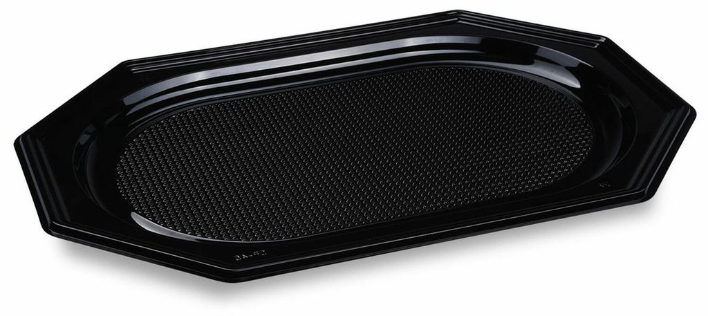 10x Catering-Platte rPET oval schwarz 45 x 30,2 cm Produktbild 