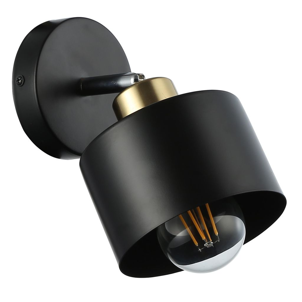 MasterLED Wandleuchte - E27 - Schwarz mit Kupfer - schwenkbar & drehbar - stilvolles Design für Wohnräume & Flur