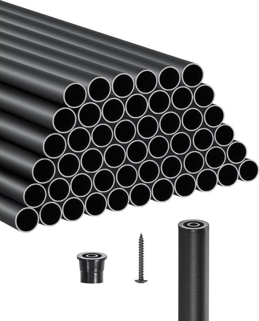 51er-Set Geländerstab - Treppenbaluster φ19x660mm - Alu Zierstab Rund - Stab für Treppengeländer