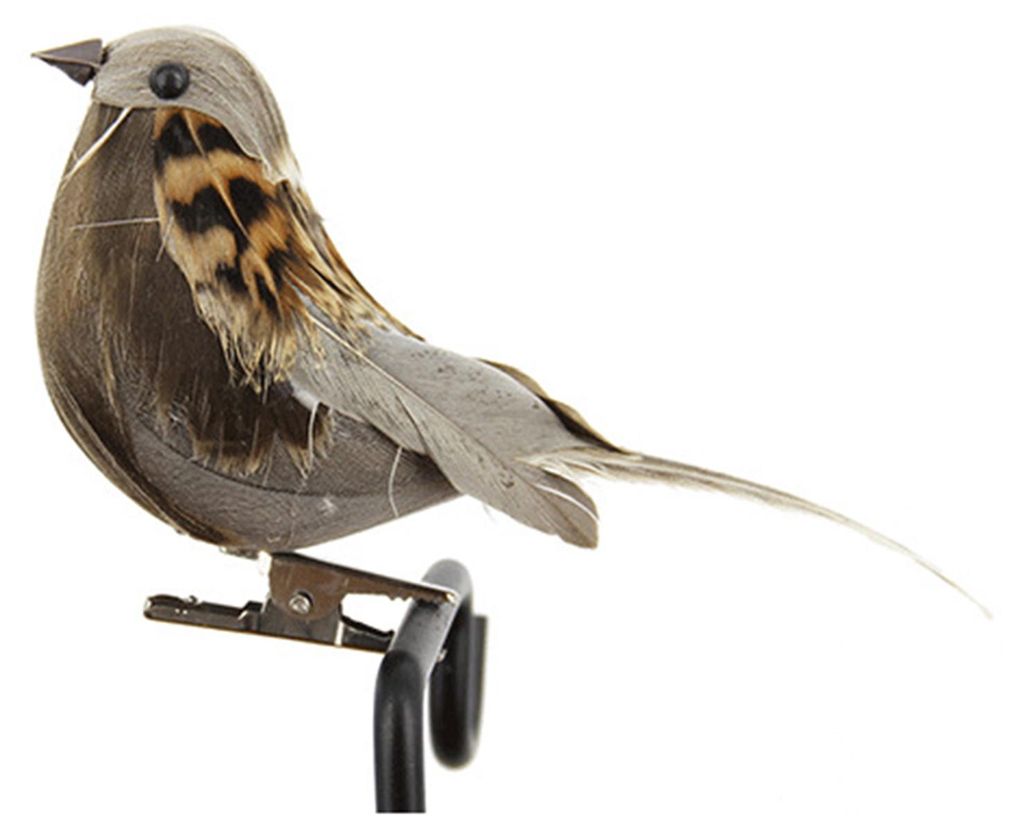 Künstlicher Spatz, handgefertigt, realistisch gefiedert, mit Metallclip und 3D-Augen, Dekoration für Haus, Garten, Kunsthandwerk, Hochzeiten, dri...