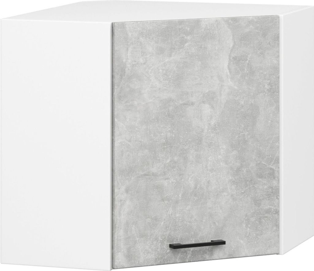 Küchen Eckhängeschrank – Eckhängeschrank W60/60 – OLIWIA – Hellgrau Matt – Minimalistisches Design maximaler Nutzen