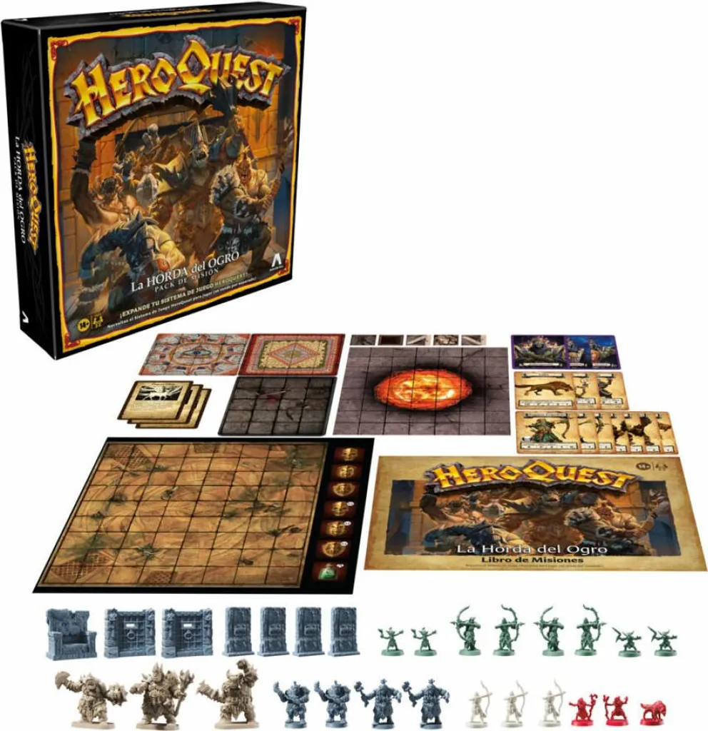 Hasbro HeroQuest Horde des Ogres Extension avec Figurines et Nouvelles Quêtes