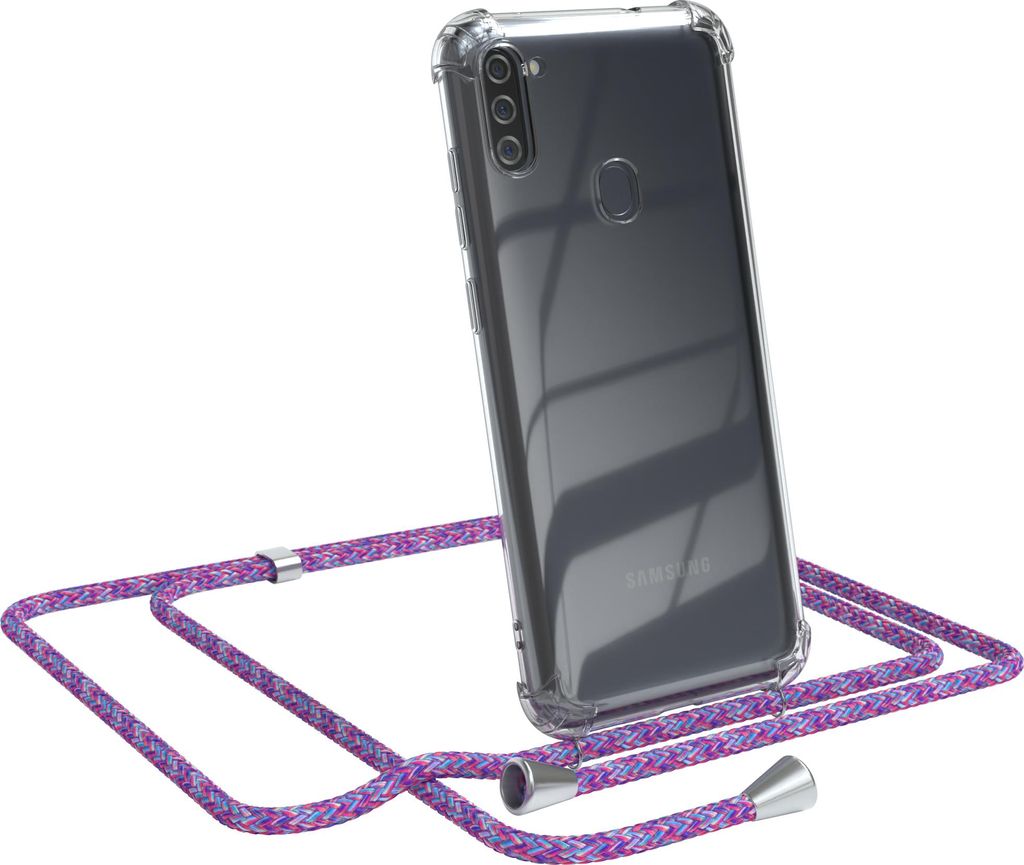 EAZY CASE Handykette mit Hülle für Samsung Galaxy M11 Backcover Handykette, zum Umhängen in Bunt